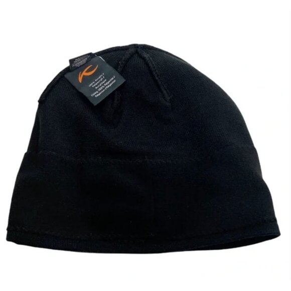 KJUS Embroidered Side Logo Black Knit Beanie - Picture 4 of 8